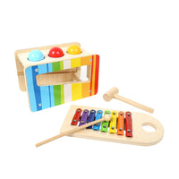 Tooky Toy Fun and Educational Wooden Pound and Tap Bench, 11.42 x 5.51 x 8.07 inches,  Wood-Measures 11.5" x 5.5" x 8" in dimensions