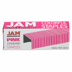 JAM Paper Colorful Staples - Standard Size - Pink - 5000 Pack-Color: Pink