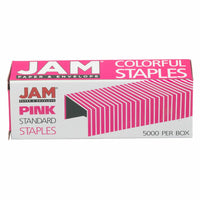 JAM Paper Colorful Staples - Standard Size - Pink - 5000 Pack-Color: Pink