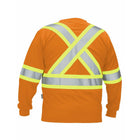 Forcefield Long Sleeve Safety Tee - Orange - X-Large-Crew neck, long sleeves with chest pocket