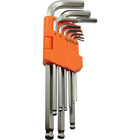 Dynamic Tools 9 Piece Metric Ball End Long Hex Key Set, 1.5mm - 10mm-Contains: 1.5, 2, 2.5, 3, 4, 5, 6, 8, 10mm