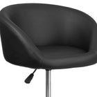 Flash Furniture Contemporary Black Vinyl Adjustable Height Barstool with Barrel Back & Chrome Base-Swivel Seat