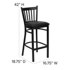 Flash Furniture HERCULES Series Black Vertical Back Metal Restaurant Barstool - Black Vinyl Seat-Welded Joint Assembly