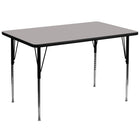 Flash Furniture 36''W x 72''L Rectangle Activity Table with 1.25'' High Pressure Top and Standard Height Adjustable Legs, Grey-Grey Laminate