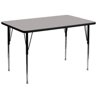 Flash Furniture 36''W x 72''L Rectangle Activity Table with 1.25'' High Pressure Top and Standard Height Adjustable Legs, Grey-Grey Laminate