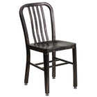 24'' Round Black-Antique Gold Metal Indoor-Outdoor Table Set with 4 Vertical Slat Back Chairs [CH-51080TH-4-18VRT-BQ-GG]-4