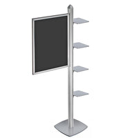 Azar Displays Sky Tower Display with Square Shelves (300295-SLV)-Snap Frame