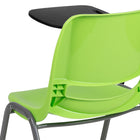 Flash Furniture Ergonomic Shell Chair with Right Handed Flip-Up Tablet Arm - Green - 5 Pack-Right Handed Plastic Tablet Arm with pencil groove