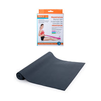 Bodico Yoga Mat & Resistance Bands Set - Black-Includes one yoga mat and resistance band set, a perfect combo for your workouts
