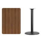 Flash Furniture 30''L x 42''W Rectangular Table with 24''W Round Bar Height Table Base, Walnut Laminate (XUWA3042TR24B)-Walnut Laminate Top