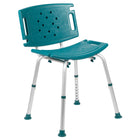 Flash Furniture HERCULES Series Adjustable Teal Bath & Shower Chair with Extra Large Back-Side Handles assist with sitting and standing
