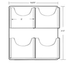 Azar Nine-Pocket Wall Mount Bifold Brochure Holder, 2 Pack (252092)-Clear Acrylic