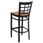 Flash Furniture HERCULES Series Black Window Back Metal Restaurant Barstool - Cherry Wood Seat-Cherry Finished Wood Seat