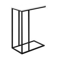 Monarch Specialties 3760 Accent Table - 25"H/White/Black Metal-Bring a modern vibe to your living room, office space, family room or den with this C-shaped end table