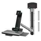 Ergotron StyleView Sit-Stand Combo System, Small CPU Holder, Bright White Texture (45-273-216)-Work sitting or standing with the arm's ergonomic 25" LCD height adjustment range
