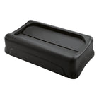 Couvercle à bascule Rubbermaid Slim Jim, noir-Le plastique robuste et résistant est à l'épreuve de la rouille et facile à nettoyer.