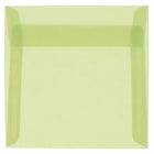 JAM Paper Square Translucent Vellum Envelopes - 6.5" x 6.5" - Leaf Green - 25 Pack -Colour: Leaf Green Translucent