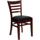 Flash Furniture HERCULES Series Ladder Back Mahogany Wood Restaurant Chair - Black Vinyl Seat-800 lb. Weight Capacity