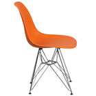 Flash Furniture Elon Series Orange Plastic Chair with Chrome Base-Back Width: 11'' - 16''