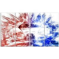 Designart –Grande toile étirée sur les bords, voiture rouge et bleue (PT2607-271)-Impression