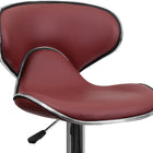 Flash Furniture Contemporary Cozy Mid-Back Burgundy Vinyl Adjustable Height Barstool with Chrome Base-CA117 Fire Retardant Foam