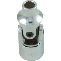 Gray Tools 5/16" X 1/4" Drive 12 Point, Standard Length, Universal Joint Socket, Chrome Finish-Size: 5/16"