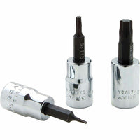 Gray Tools 3/8" Drive Standard Length Chrome Finish, T30 Torx Head Socket, Tamper Resistant-Size: T30