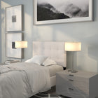 Flash Furniture Lennox Tufted Upholstered Twin Size Headboard - White Vinyl-Headboard Size: 39.25''W x 2.75''D x 22.5''H