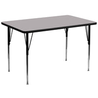 Flash Furniture 36''W x 72''L Rectangle Activity Table with Thermal Fused Laminate Top and Standard Height Adjustable Legs, Grey-Grey Laminate