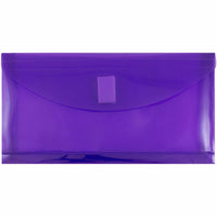 JAM Paper - Enveloppes en plastique avec crochet et boucle #10 - 5.25" x 10" avec extension de 1 po - Violet - Paquet de 12-Enveloppes en plastique avec fermeture Velcro , Couleur violet