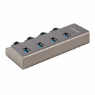 StarTech 4-Port Self-Powered USB-C Hub with Individual On/Off Switches - Space Grey-Expand the connectivity of your USB Type-C or USB Type-A laptop or desktop by adding 4x USB-A ports with individual port switches