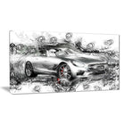 Designart Abstract Grey Luxury Car Small Gallery Wrapped Canvas, (PT2619- 32 x16)-Print