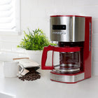 Kenmore Aroma Control 12-Cup Programmable Coffee Maker with Reusable Filter - Red and Stainless Steel-Programmable timer for automatic brewing at a set time