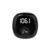Scosche Universal Bluetooth Hands-Free Car Kit with FM Transmitter-The dual 2.1Amp illuminated USB ports car charger plugs into any vehicle's 12V power port and charges a device, at the same time. The LED display provides an easy to read interface to sync to the transmitter. The FM Transmitter’s remote control allows you to safely and conveniently switch between radio stations, control the volume or switch between tracks.