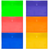 JAM Paper Enveloppes en plastique avec fermeture VELCRO, 1 soufflet, 9,75 x 13, couleurs variées, paq./12 (218V1rgbyporg)-Dimensions : 9,75 po x 13 po