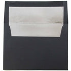JAM Paper A6 Foil Lined Envelopes, 4.75 x 6.5, Black Linen Recycled with Silver Lining, 250 Pack (3243681H)-Silver foil lined black recycled envelope