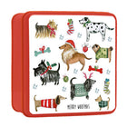 Grandma Wild's Embossed Merry Woofmas Tin with Assorted Biscuits - 160g-Contains Stem Ginger & Lemon and Clotted Cream Chocolate Chips Shortbread Biscuits