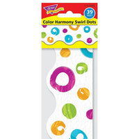 TREND enterprises Inc. Harmony Swirl Dots Terrific Trimmers - 12 Pack-Decorative precut paper border for displays and crafts