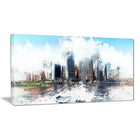 Designart Backside Cityscape Canvas Art Print, 4 Panels, (PT3314-40-20)-Print