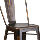 Flash Furniture Commercial Grade 30" High Distressed Copper Metal Indoor-Outdoor Barstool with Back-Footrest