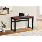 Monarch Specialties 7676 48" Computer Desk - Cherry/Adj.Height/ Black Metal-Product dimensions: 47.25 inches L x 23.75 inches D x 29.5 inches H - height adjustable from 29.5 inches to 48 inches