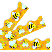 TREND Busy Bees Terrific Trimmers  - 2.25" W x 39" L - 12 Pack-Precut, scalloped trim works with any bulletin board or display space. Attach with tape or staples.