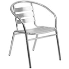 Flash Furniture 27.5" Round Aluminum Indoor-Outdoor Table Set with 2 Slat Back Chairs-Designed for Indoor and Outdoor Use