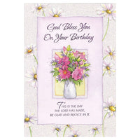 Rosedale 5-1/2" x 8" God Bless You On Your Birthday Greeting Cards And Envelopes, 12 Pack (15811)-Printed on premium uncoated card stock
