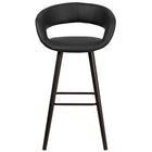 Flash Furniture Brynn Series 29" High Contemporary Cappuccino Wood Barstool - Black Vinyl - 2 Pack-Black Vinyl Upholstery