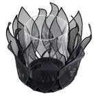 CTG – Bougeoir à motif de lotus en fer, noir-En fer durable