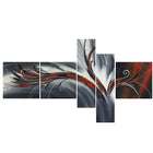 Design Art Abstract Thought, 5 Piece Gallery-wrapped Canvas Print Art, (PT143-RED)-Print