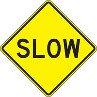 Accuform Signs Slow Traffic Sign, 24" x 24", Aluminum, English-Display Type Bolt-On