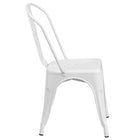 Flash Furniture White Metal Indoor-Outdoor Stackable Chair-Stacks up to 8 Chairs High