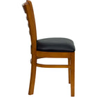 Flash Furniture HERCULES Series Ladder Back Cherry Wood Restaurant Chair - Black Vinyl Seat - 2 Pack-Black Vinyl Upholstered Seat